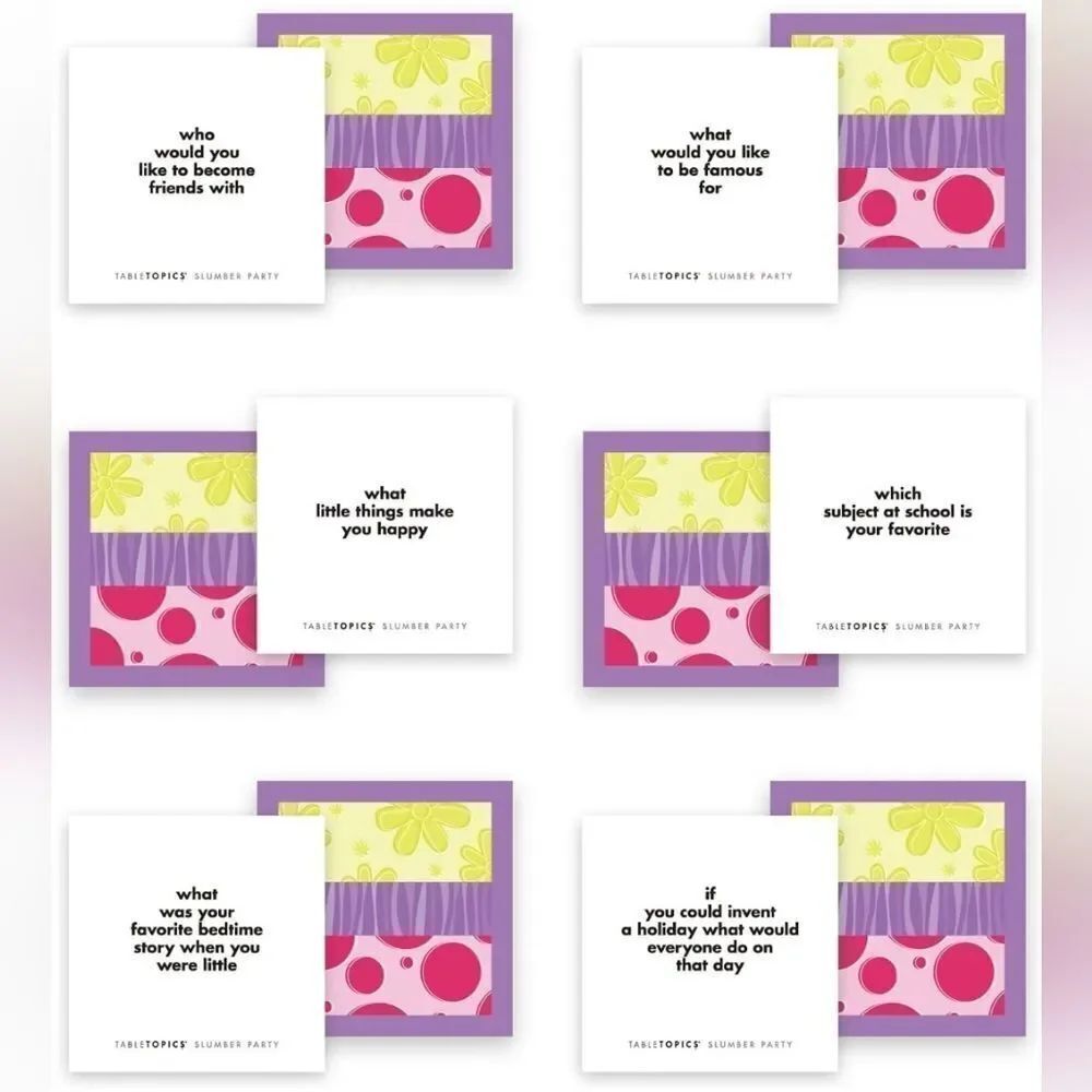 🔹️NIB TableTopics Slumber Party To Go Discussion Topic Card Pack - Picture 2 of 8